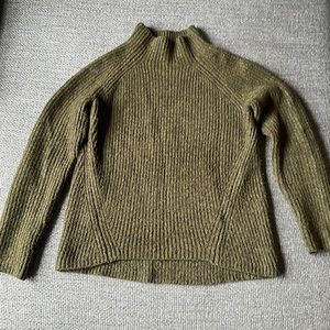 Madewell | Green Northfield Mock Neck Ribbed Sweater Size Small
